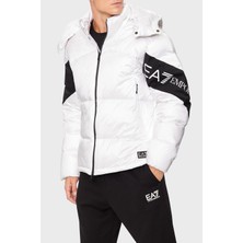 Ea7 Logolu Su Itici Rüzgar Geçirmez Oversize Fit Çıkarılabilir Kapüşonlu Şişme Mont Erkek Mont 6DPB33 Pneoz 1100