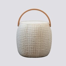 Ilkys Design Bakraç Puf - Kazayağı - Beyaz