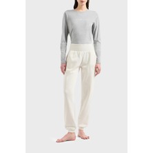 Emporio Armani Pamuk Karışımlı Regular Fit Yüksel Bel Ribanalı Paça Jogger Pantolon Kadın Pantolon 1649084 F2569 2810
