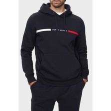 Tommy Hilfiger Pamuk Karışımlı Regular Fit Kanguru Cepli Kapüşonlu Sweat Erkek Sweat MW0MW37361 Dw5