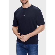 Boss Streç Pamuklu Relaxed Fit Bisiklet Yaka T Shirt Erkek T Shirt 50473278 404