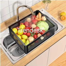 Trendesk 3 Katlı Metal Siyah Çekmeceli Tekerlekli Patates Soğan Sepeti Sebze Meyve Sepeti Sebzelik