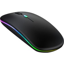 Classone RGB-100F Rgb Işıklı, Efektli, Silent-Sessiz,rf Kablosuz, Bluetooth Mouse - Siyah