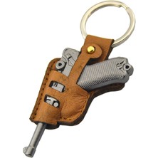 Anahtarlık Sepeti Tabanca Silah Anahtarlık Lgr-P8 - Mat Siyah - Taba Kılıflı