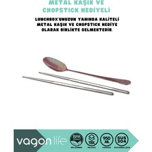 Vagonlife Bento 620ML Lunchbox Yeni Koleksiyon Tek Katlı 3 Bölmeli Çelik Sefer Tası Yemek Kutusu