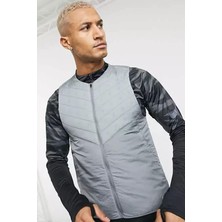 Nike Running Aerolayer Yalıtımlı Jile Reflektörllü Çantaya Dönüşebilen Erkek Yelek Gri