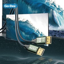 Go-Des GD-HM831 4K@60Hz HDMI To Display Port Kablo 2 Metre Yeşil