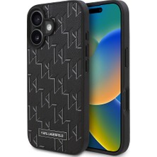 Karl Lagerfeld Apple iPhone 16 Plus Kılıf Orjinal Lisanslı Magsafe Özellikli Kl Yazılı Hot Stamp Siyah