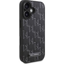 Karl Lagerfeld Apple iPhone 16 Plus Kılıf Orjinal Lisanslı Magsafe Özellikli Kl Yazılı Hot Stamp Siyah