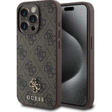 Guess Apple iPhone 14 Pro Uyumlu Kılıf Guess Orjinal Lisanslı Magsafe Şarj Özellikli Small 4g Classic Kahverengi