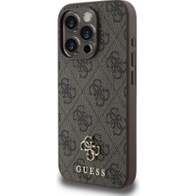 Guess Apple iPhone 14 Pro Uyumlu Kılıf Guess Orjinal Lisanslı Magsafe Şarj Özellikli Small 4g Classic Kahverengi