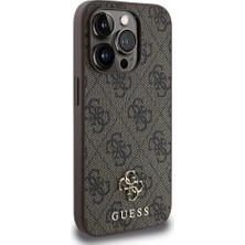 Guess Apple iPhone 14 Pro Uyumlu Kılıf Guess Orjinal Lisanslı Magsafe Şarj Özellikli Small 4g Classic Kahverengi