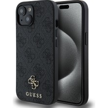 Guess Apple iPhone 14 Uyumlu Kılıf Guess Orjinal Lisanslı Magsafe Şarj Özellikli Small 4g Classic Kapak Siyah