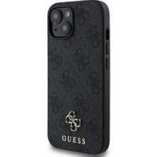 Guess Apple iPhone 14 Uyumlu Kılıf Guess Orjinal Lisanslı Magsafe Şarj Özellikli Small 4g Classic Kapak Siyah