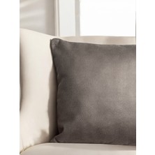 Doryan Home Flat Kare Suni Nubuk Deri Düz Dekoratif Kırlent Kılıfı 40X40 45X45 50X50