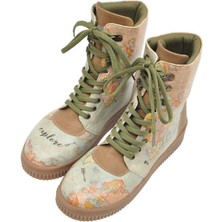 Kadın Vegan Deri Mavi Uzun Bot - Explore Tasarım