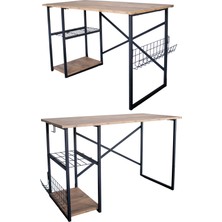 Nur Metal Çalışma Masası Takımı 120X60 cm Bilgiseyar, Ders, Ofis Masası - Çam
