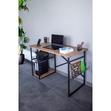 Nur Metal Çalışma Masası Takımı 120X60 cm Bilgiseyar, Ders, Ofis Masası - Çam