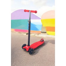 Dynamic HT208 3 Tekerlekli Yeni Nesil Scooter - Işıklı Tekerlekli - Arkadan Frenli - Kırmızı