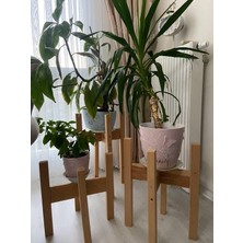 Ahşap Dekoratif Saksı Altlığı 3’lü 40*50*60 cm
