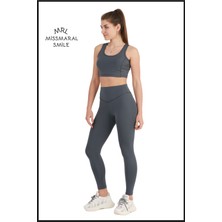 Miss Maral Kadın Antrasit / Füme Tayt Yüksek Bel Toparlayıcı Tam Boy Modern ve Dinamik Stil HB11021