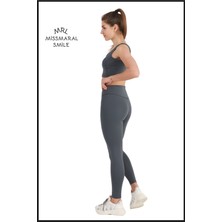 Miss Maral Kadın Antrasit / Füme Tayt Yüksek Bel Toparlayıcı Tam Boy Modern ve Dinamik Stil HB11021