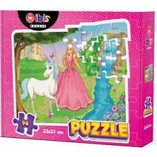 Kelebek Oyuncak Prenses ve Unicorn 96 Parça Puzzle