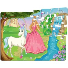 Kelebek Oyuncak Prenses ve Unicorn 96 Parça Puzzle