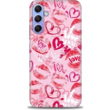 Samsung Galaxy S23 Fe Kılıf Hd Baskılı - Pembe Love + 9h Nano Ekran Koruyucu