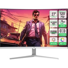 Gamepower Vivid F20 27'' 1500R Curved Rgb Beyaz 120Hz 1ms Fhd Va Panel 2X2W Speaker Gaming Monitör (Sıfır Ölü Piksel Garantili)