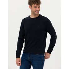 Pierre Cardin Erkek Lacivert Slim Fit Bisiklet Yaka Basic Triko Kazak 50270179-VR033