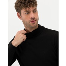 Pierre Cardin Erkek Siyah Slim Fit Yarım Balıkçı Yaka Basic Triko Kazak 50276161-VR046
