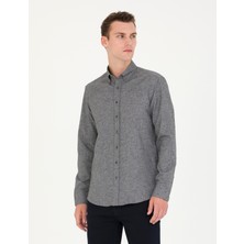 Pierre Cardin Erkek Gri Slim Fit Uzun Kollu Gömlek 50274660-VR024