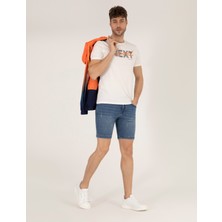 Pierre Cardin Erkek Saks Slim Fit Jean Şort 50267835-VR032