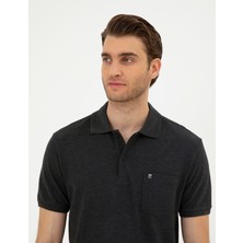 Pierre Cardin Erkek Antrasit Melanj Regular Fit Basic Tişört 50291576-VR081