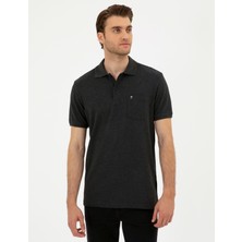 Pierre Cardin Erkek Antrasit Melanj Regular Fit Basic Tişört 50291576-VR081