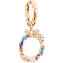 Defne Silver Ö Harfi Renkli Taşlı Küpe