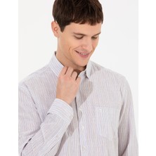 Pierre Cardin Erkek Bej Regular Fit Uzun Kollu Gömlek 50252488-VR011