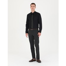 Pierre Cardin Erkek Siyah Regular Fit Uzun Kollu Basic Gömlek 50277146-VR046
