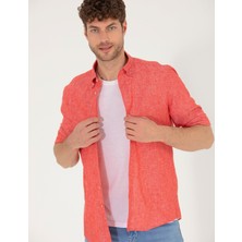Pierre Cardin Erkek Kırmızı Regular Fit Uzun Kollu Gömlek 50265119-VR030