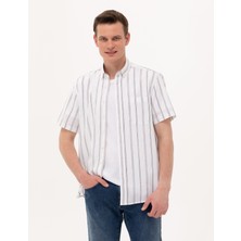 Pierre Cardin Erkek Lacivert Comfort Fit Kısa Kollu Gömlek 50269430-VR033