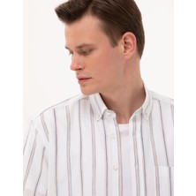 Pierre Cardin Erkek Lacivert Comfort Fit Kısa Kollu Gömlek 50269430-VR033