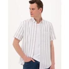 Pierre Cardin Erkek Lacivert Comfort Fit Kısa Kollu Gömlek 50269430-VR033