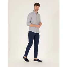 Pierre Cardin Erkek Slim Fit Keten Karışımlı Kanvas Pantolon 50268095-VR033 Orta Kalınlıkta Kumaş
