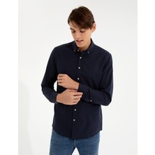 Pierre Cardin Erkek Lacivert Slim Fit Uzun Kollu Gömlek 50247542-VR033