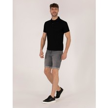 Pierre Cardin Erkek Gri Slim Fit Jean Şort 50267804-VR024