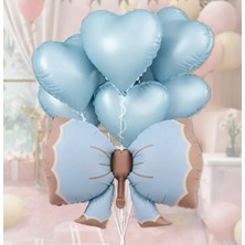 Kidspartim Retro Mavi  Fiyonk Kalp Folyo Balon Seti