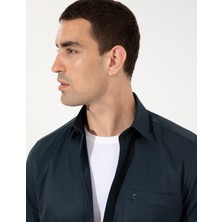 Pierre Cardin Erkek Lacivert Regular Fit Kısa Kollu Gömlek 50255266-VR033