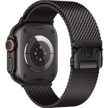 AktarMobile Apple Watch 6 5 4 3 2 1 Se 42 44 mm Uyumlu Hasır Çelik Örgü Kordon Premium Çelik Kayış Kilitli Toka