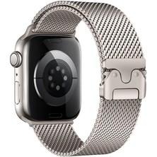AktarMobile Apple Watch 10 / 11 46 mm Uyumlu Hasır Çelik Örgü Kordon Premium Paslanmaz Çelik Kayış Kilitli Toka